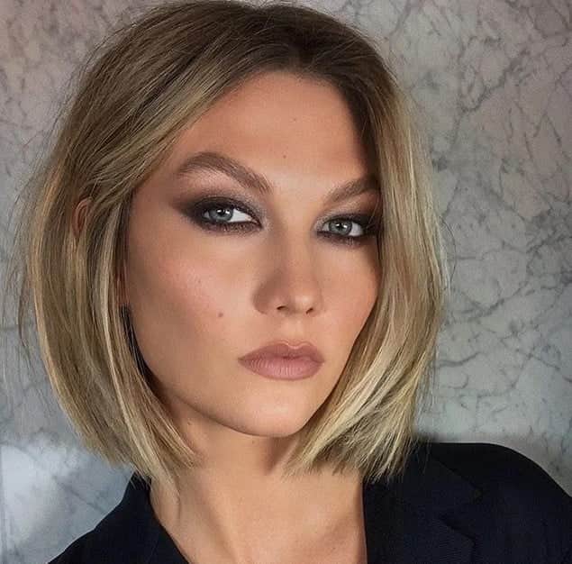 Corte de cabelo Sliced bob (Foto: Instagram @karliekloss) Corte de cabelo Sliced bob (Foto: Instagram @karliekloss)