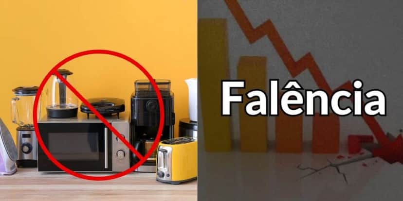 Falência e eletrodomésticos - Foto Reprodução Internet Falência e eletrodomésticos - Foto Reprodução Internet