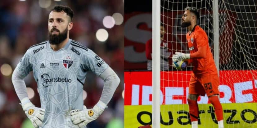 Jandrei, goleiro do São Paulo (Foto - Montagem TV Foco). Jandrei, goleiro do São Paulo (Foto - Montagem TV Foco).