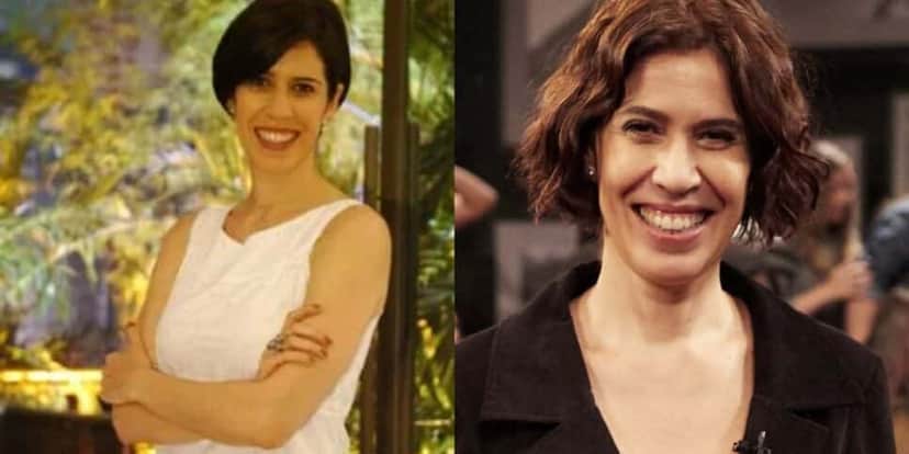 Maria Clara Gueiros, antes e depois (Reprodução/Globo) Maria Clara Gueiros, antes e depois (Reprodução/Globo)