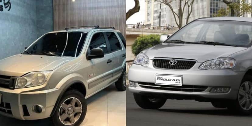 Ecosport e Corolla são alguns dos modelos 2008 isentos do IPVA (Reprodução: Montagem TV Foco) Ecosport e Corolla são alguns dos modelos 2008 isentos do IPVA (Reprodução: Montagem TV Foco)