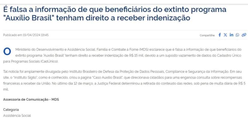 Comunicado oficial do Governo (Reprodução: Governo) Comunicado oficial do Governo (Reprodução: Governo)