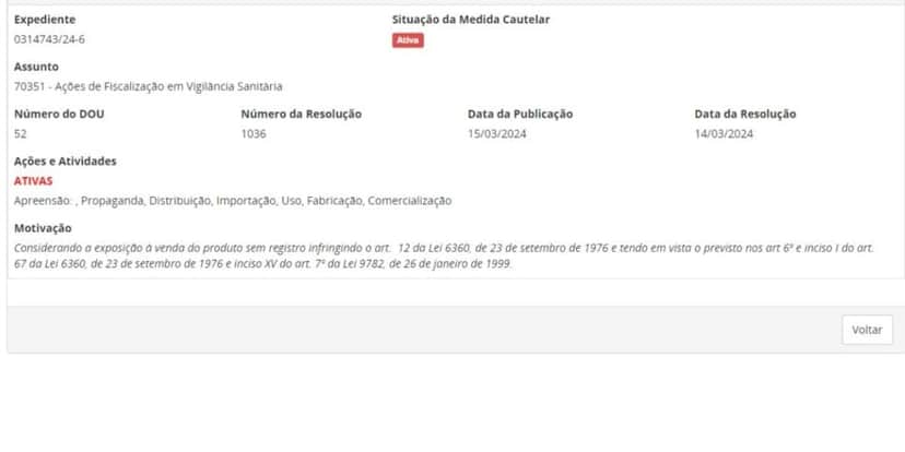 Alerta da Anvisa sobre os produtos para cabelo (Reprodução: Anvisa) Alerta da Anvisa sobre os produtos para cabelo (Reprodução: Anvisa)