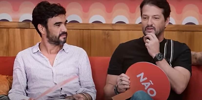 Caio Blat e Marcelo Serrado no podcast de Gio Ewbank e Gagliasso (Foto: Reprodução/ Surubaum/ YouTube) Caio Blat e Marcelo Serrado no podcast de Gio Ewbank e Gagliasso (Foto: Reprodução/ Surubaum/ YouTube)