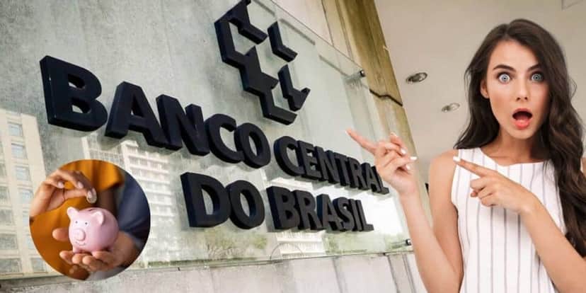 Banco Central, ilustração poupança e mulher em choque (Fotos: Reproduções / Aloisio Maurício / Canva) Banco Central, ilustração poupança e mulher em choque (Fotos: Reproduções / Aloisio Maurício / Canva)
