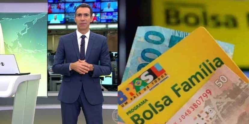 César Tralli / Bolsa Família - Montagem: TVFOCO César Tralli / Bolsa Família - Montagem: TVFOCO