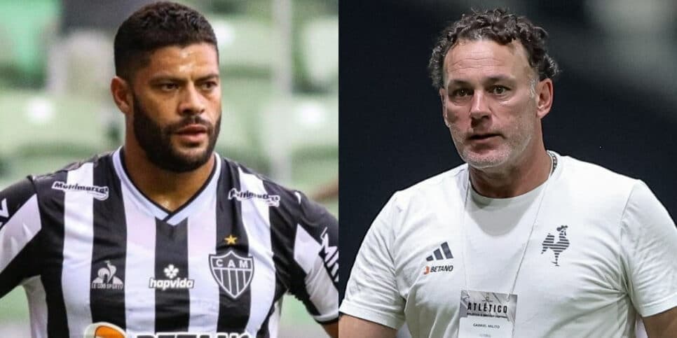 Hulk e Milito - Atlético-MG sofre debandada (Foto: Reprodução/Montagem TV Foco) Hulk e Milito - Atlético-MG sofre debandada (Foto: Reprodução/Montagem TV Foco)