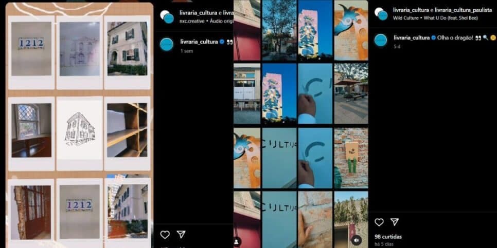 Postagem da Livraria Cultura pelas redes sociais com os preparativos da "nova casa" em um casarão (Foto Reprodução/Montagem/Lennita/Tv Foco/Instagram) Postagem da Livraria Cultura pelas redes sociais com os preparativos da "nova casa" em um casarão (Foto Reprodução/Montagem/Lennita/Tv Foco/Instagram)