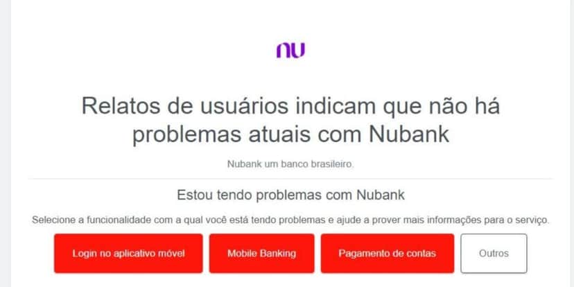 Informações em tempo real do DownDetector sobre o sistema do Nubank (Foto: Reprodução/DownDetector) Informações em tempo real do DownDetector sobre o sistema do Nubank (Foto: Reprodução/DownDetector)