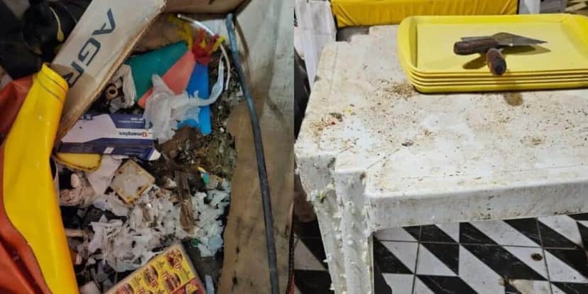 Fiscais encontraram muita sujeira dentro da lanchonete — Foto: Visa Fiscais encontraram muita sujeira dentro da lanchonete — Foto: Visa