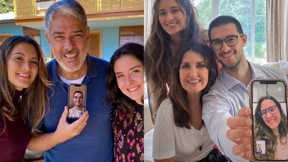 Trigêmeos de Bonner e Fátima entregam nas redes o contato com os pais (Fotos: Reprodução/ Instagram/ Montagem TV Foco) Trigêmeos de Bonner e Fátima entregam nas redes o contato com os pais (Fotos: Reprodução/ Instagram/ Montagem TV Foco)