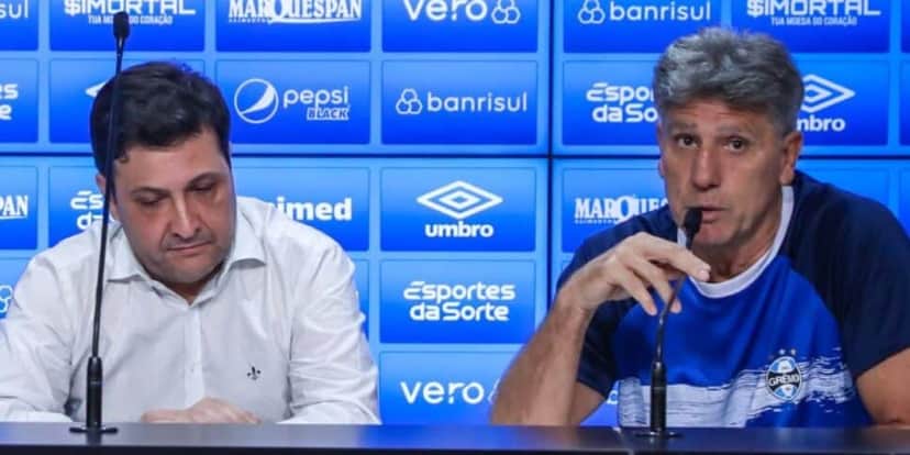 Guerra e Renato Gaúcho no Grêmio (Reprodução: Lucas Uebel) Guerra e Renato Gaúcho no Grêmio (Reprodução: Lucas Uebel)