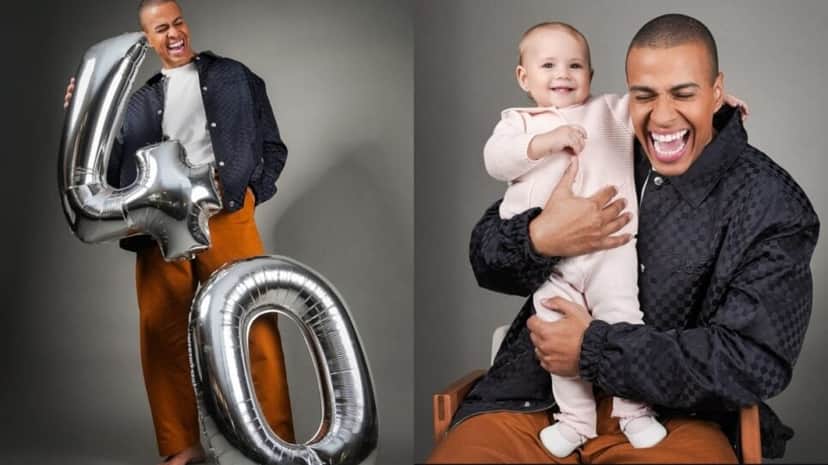 Thiago Oliveira celebra 40 anos com sua filha de 1 ano e 2 meses (Fotos: Reprodução/ Instagram/ Montagem TV Foco) Thiago Oliveira celebra 40 anos com sua filha de 1 ano e 2 meses (Fotos: Reprodução/ Instagram/ Montagem TV Foco)