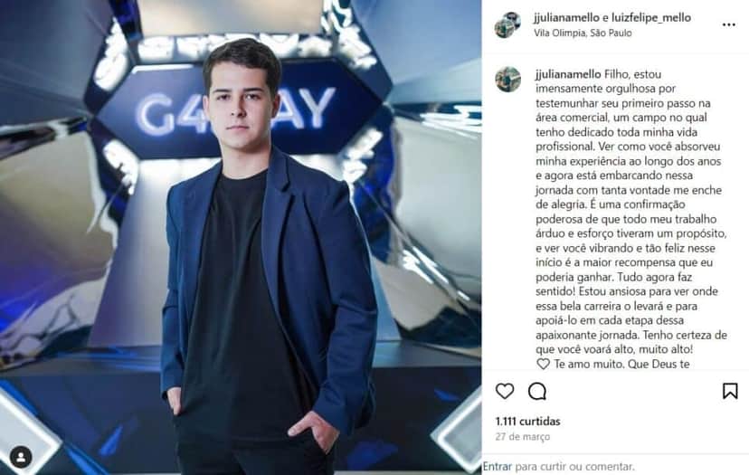 O famoso ex-ator da Globo recebeu elogios da sua mãe nas redes sociais (Foto: Reprodução/Instagram) O famoso ex-ator da Globo recebeu elogios da sua mãe nas redes sociais (Foto: Reprodução/Instagram)