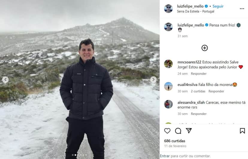 Luiz Felipe Mello tem 19 anos atualmente (Foto: Reprodução/Instagram) Luiz Felipe Mello tem 19 anos atualmente (Foto: Reprodução/Instagram)