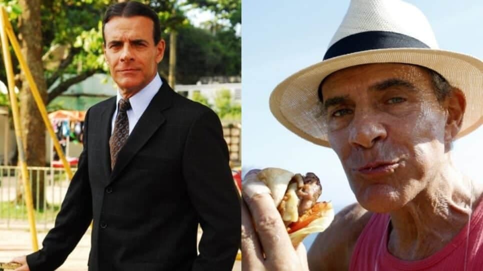 O ator na novela, em 2009, e mais recente comendo um de seus hambúrgueres (Fotos: Divulgação/ Gshow/ Marcelo de Jesus, UOL/ Montagem) O ator na novela, em 2009, e mais recente comendo um de seus hambúrgueres (Fotos: Divulgação/ Gshow/ Marcelo de Jesus, UOL/ Montagem)