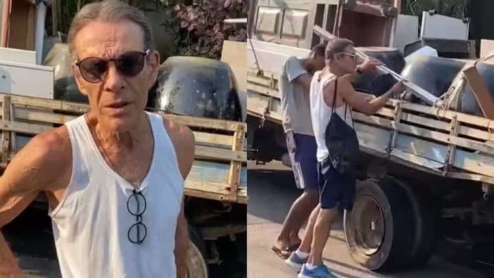 http://tvfoco.uai.com.br/wp-Ator Mário Gomes em vídeo que viralizou após despejo colocando pertences em carreta de mudança (Foto: Reprodução/ Sandro Cardozo/ Montagem) http://tvfoco.uai.com.br/wp-Ator Mário Gomes em vídeo que viralizou após despejo colocando pertences em carreta de mudança (Foto: Reprodução/ Sandro Cardozo/ Montagem)