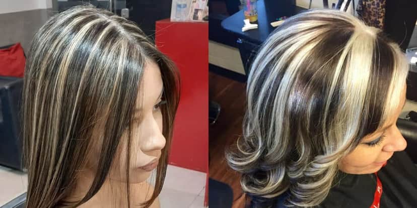 Cabelo com mechas marcadas (Foto: Montagem) Cabelo com mechas marcadas (Foto: Montagem)