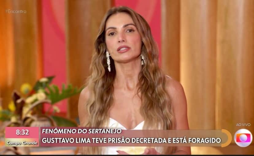 Patrícia Poeta fala sobre mantado de prisão de Gusttavo Lima (Foto: Reprodução/Globoplay) Patrícia Poeta fala sobre mantado de prisão de Gusttavo Lima (Foto: Reprodução/Globoplay)