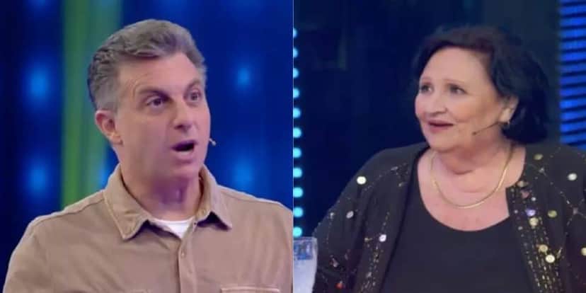 Luciano Huck e Dona Déa Lúcia no Domingão da Globo (Fotos: Reprodução/Montagem TV Foco) Luciano Huck e Dona Déa Lúcia no Domingão da Globo (Fotos: Reprodução/Montagem TV Foco)