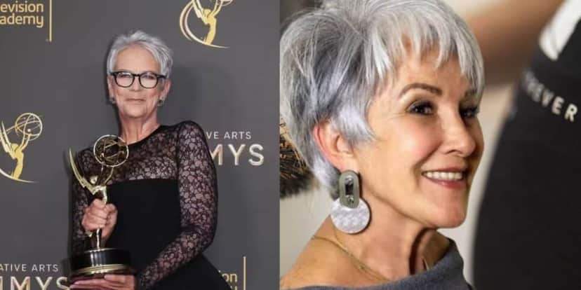 Corte de cabelo La Garçon ou Pixie em Jamie Lee/ mesmo corte em outra modelo (Foto Reprodução/Montagem/Lennita/Tv Foco/Pinterest) Corte de cabelo La Garçon ou Pixie em Jamie Lee/ mesmo corte em outra modelo (Foto Reprodução/Montagem/Lennita/Tv Foco/Pinterest)