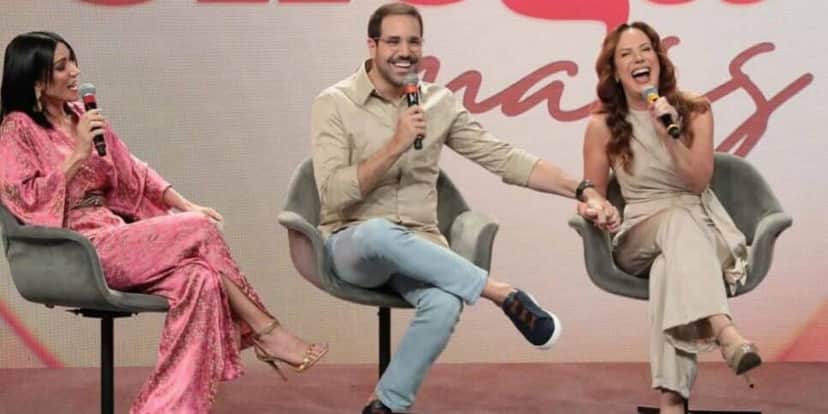 Michelle Barros, Paulo Matias e Regina Volpato, do Chega Mais (Foto: Divulgação) Michelle Barros, Paulo Matias e Regina Volpato, do Chega Mais (Foto: Divulgação)