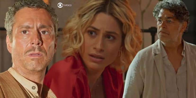 Tico Leonel, Blandina e Ariosto em No Rancho Fundo (Foto: Reprodução / Globo / Montagem TV Foco) Tico Leonel, Blandina e Ariosto em No Rancho Fundo (Foto: Reprodução / Globo / Montagem TV Foco)