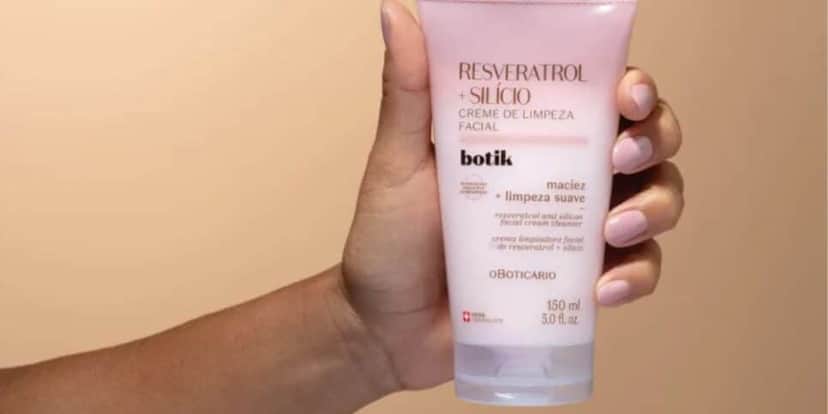Creme de limpeza Botik Resveratrol + Silício (Foto Reprodução/Boticário) Creme de limpeza Botik Resveratrol + Silício (Foto Reprodução/Boticário)