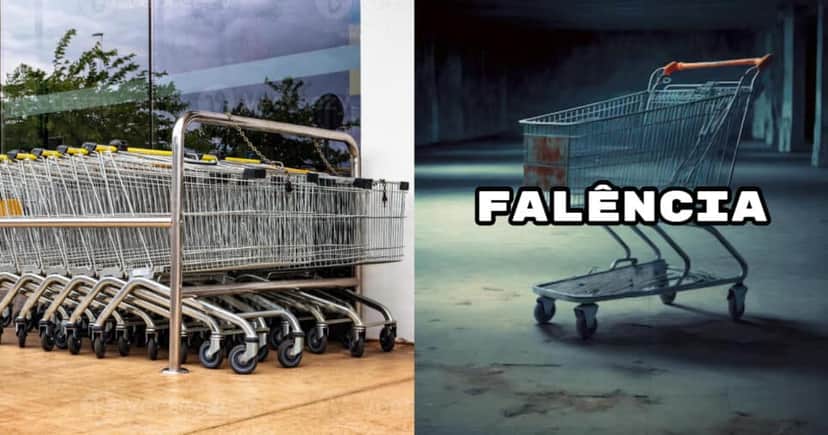 Falência de gigante supermercado choca e bens são penhorados (Foto: Montagem) Falência de gigante supermercado choca e bens são penhorados (Foto: Montagem)