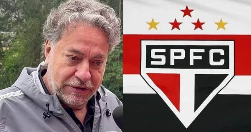 Julio Cassares e bandeira do São Paulo (Foto; Reproduções - Globo - Pinterest) Julio Cassares e bandeira do São Paulo (Foto; Reproduções - Globo - Pinterest)