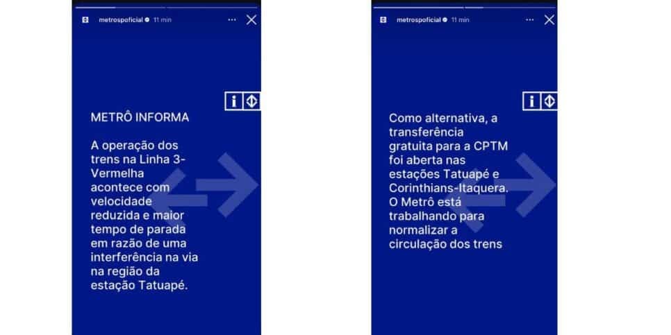 Nota do metrô (Foto: Reprodução / Instagram) Nota do metrô (Foto: Reprodução / Instagram)