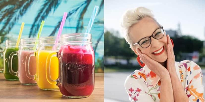 Suco com colágeno e idosa 60+ - Foto Reprodução Internet Suco com colágeno e idosa 60+ - Foto Reprodução Internet