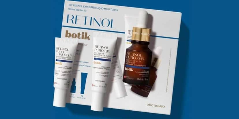 Linha completa Botik Retinol, de O Boticário (Foto Reprodução/O Boticário) Linha completa Botik Retinol, de O Boticário (Foto Reprodução/O Boticário)