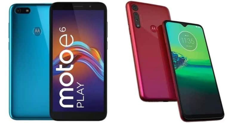 Motorola E6 Play e Moto G8 Play (Foto Reprodução/Montagem/Google Shopping) Motorola E6 Play e Moto G8 Play (Foto Reprodução/Montagem/Google Shopping)