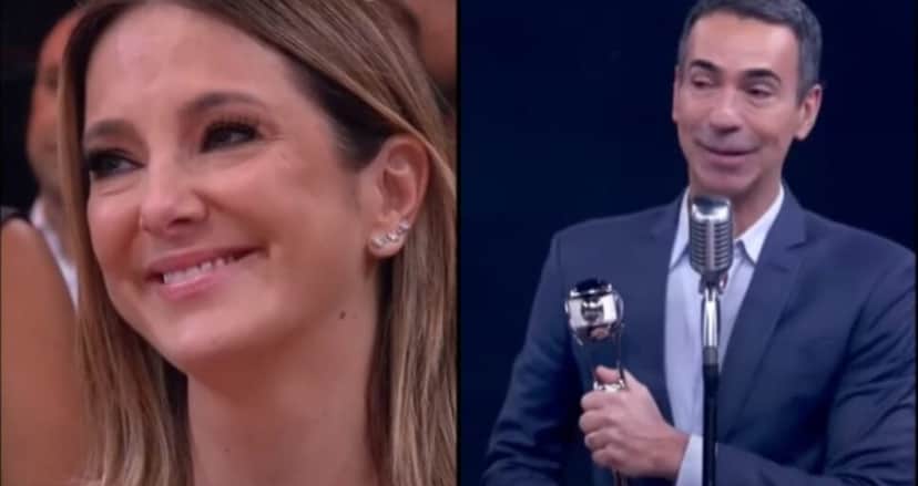 Jornalista premiado se dirige em discurso à esposa e filhas (Fotos: Reprodução/ Globo/ Montagem) Jornalista premiado se dirige em discurso à esposa e filhas (Fotos: Reprodução/ Globo/ Montagem)