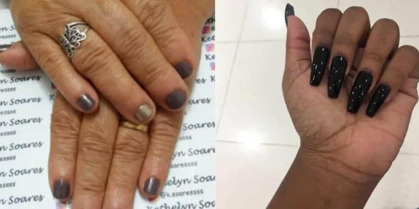 Esmalte em tons escuros (Foto Reprodução/Montagem/Tv Foco/Canva) Esmalte em tons escuros (Foto Reprodução/Montagem/Tv Foco/Canva)