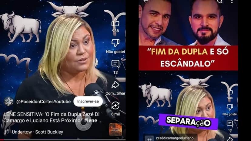 A famosa vidente, Lene Sensitiva, em previsão ao sertanejo (Foto: Reprodução/ Poseidon Cortes/ YouTube/ Montagem) A famosa vidente, Lene Sensitiva, em previsão ao sertanejo (Foto: Reprodução/ Poseidon Cortes/ YouTube/ Montagem)