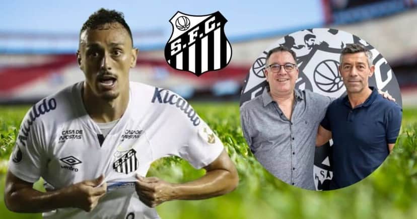 Pedro Caixinha, Marcelo Teixeira e Pituca (Foto: Reprodução / Santos / Montagem TV Foco / Canva) Pedro Caixinha, Marcelo Teixeira e Pituca (Foto: Reprodução / Santos / Montagem TV Foco / Canva)