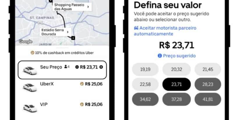 Veja como funciona o Seu Preço (Reprodução: Uber/Divulgação) Veja como funciona o Seu Preço (Reprodução: Uber/Divulgação)
