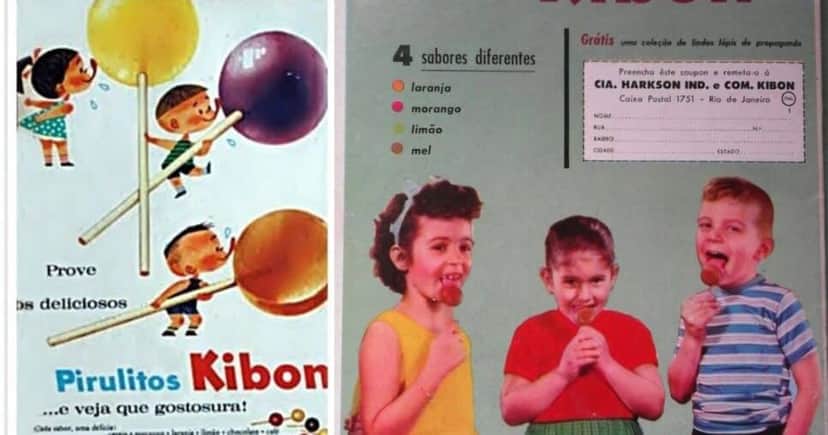 Pirulitos Kibon (Foto Reprodução/Montagem/Pinterest) Pirulitos Kibon (Foto Reprodução/Montagem/Pinterest)
