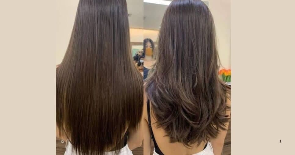Cabelo longo com poucas camadas, antes e depois (Foto Reprodução/Pinterest) Cabelo longo com poucas camadas, antes e depois (Foto Reprodução/Pinterest)