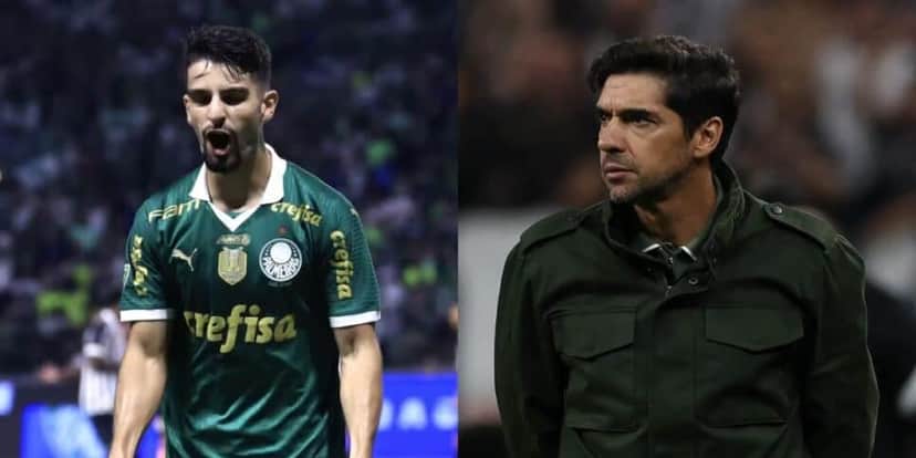 Abel Ferreira exige substituto de Flaco López (Reprodução: Marcello Zambrana / Cesar Greco) Abel Ferreira exige substituto de Flaco López (Reprodução: Marcello Zambrana / Cesar Greco)
