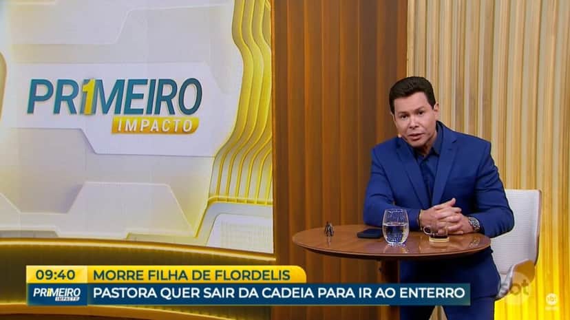 Marcão do Povo interrompeu o Primeiro Impacto com notícia envolvendo Flordelis (Foto: Reprodução/ SBT) Marcão do Povo interrompeu o Primeiro Impacto com notícia envolvendo Flordelis (Foto: Reprodução/ SBT)