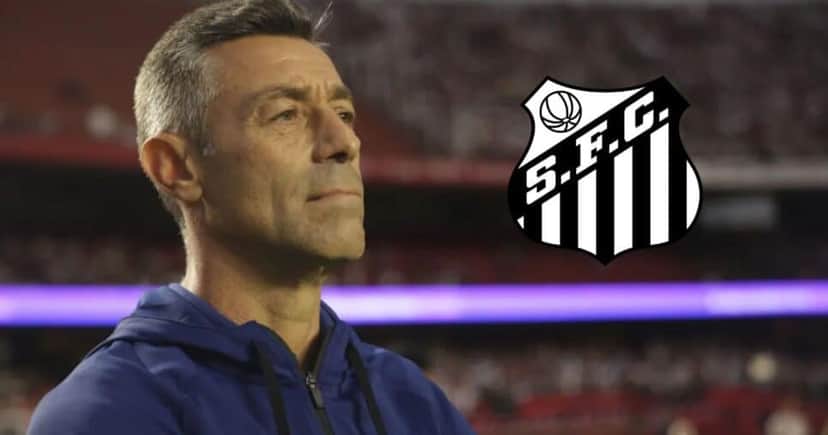 Pedro Caixinha (Foto: Reprodução / Santos / Montagem TV Foco) Pedro Caixinha (Foto: Reprodução / Santos / Montagem TV Foco)