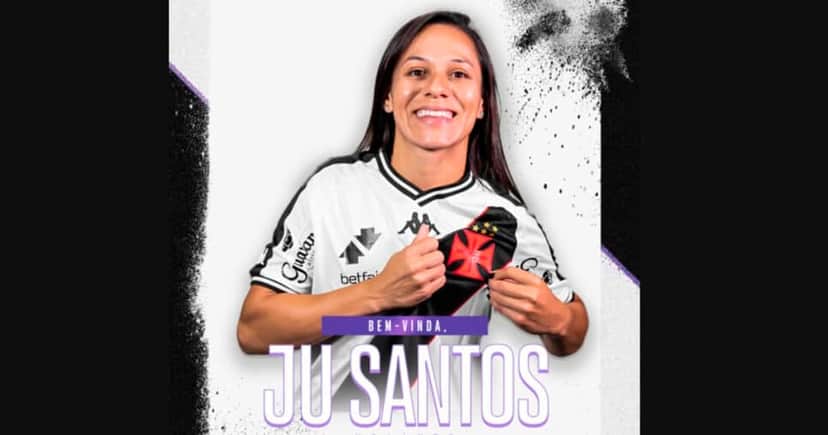Ju Santos é o novo reforço do Vasco para 2025 (Foto: Reprodução) Ju Santos é o novo reforço do Vasco para 2025 (Foto: Reprodução)