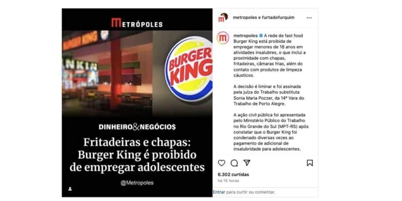 Matéria do Metrópoles (Foto: Reprodução / Instagram) Matéria do Metrópoles (Foto: Reprodução / Instagram)