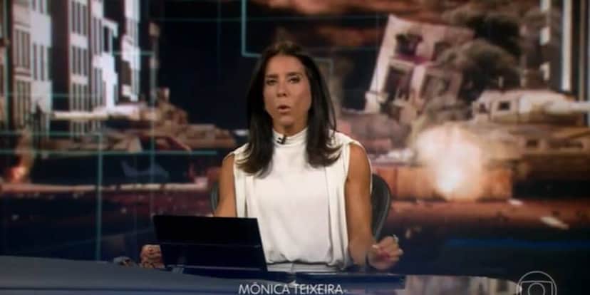 Mônica Teixeira apresentou o Jornal Nacional, no sábado (Reprodução: Globo) Mônica Teixeira apresentou o Jornal Nacional, no sábado (Reprodução: Globo)