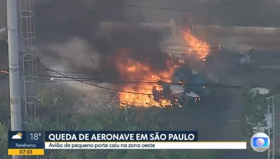 Bom Fia São Paulo mostra imagens devastadoras de acidente aéreo (Foto: Reprodução/ Globo) Bom Fia São Paulo mostra imagens devastadoras de acidente aéreo (Foto: Reprodução/ Globo)