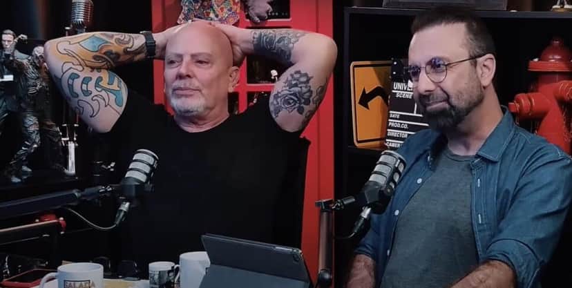 Iran Thieme, o Santos do SBT, e Pedro Bexiga, surpresos com revelação de provas em fotos do famoso com amante (Foto: Reprodução/ SaladaCast/ YouTube) Iran Thieme, o Santos do SBT, e Pedro Bexiga, surpresos com revelação de provas em fotos do famoso com amante (Foto: Reprodução/ SaladaCast/ YouTube)