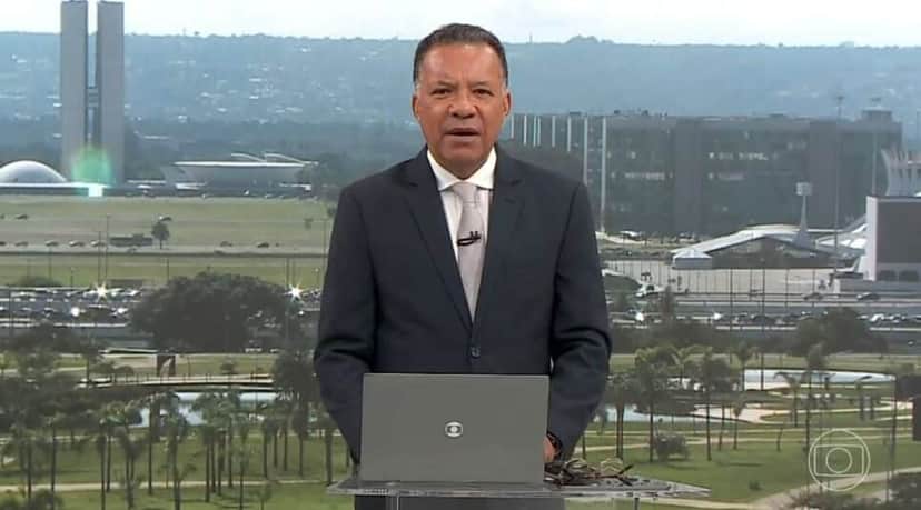 Haroldo em link com Ana Paula Araújo (Foto: Reprodução/Globo) Haroldo em link com Ana Paula Araújo (Foto: Reprodução/Globo)